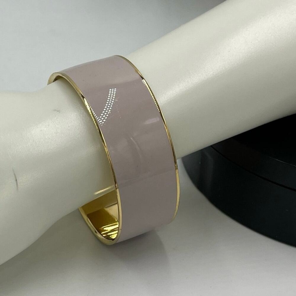 J. Crew Wide Cuff Soft Pastel Lilac Gold Tone Cuff Bangle Bracelet
